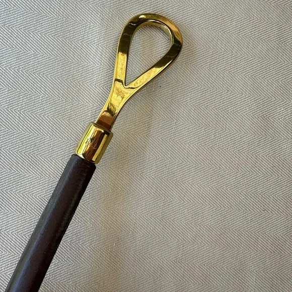 Lauren Ralph Lauren Brown Adjustable Leather Slim Belt with Gold Link Closure - Picture 3 of 6